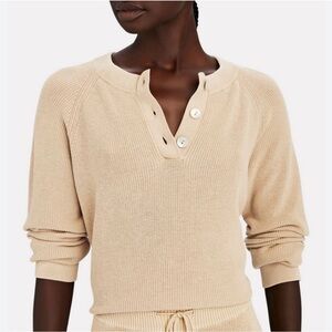 Rails Piper Sweater Sand Size XS Henley Cashmere Blend Loungewear